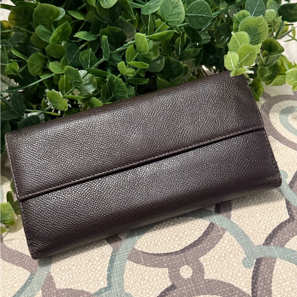 BVLGARI Brown Leather Bifold Long Wallet Purse - Picture 5 of 16